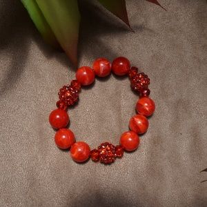 Zevar red bead bracelet